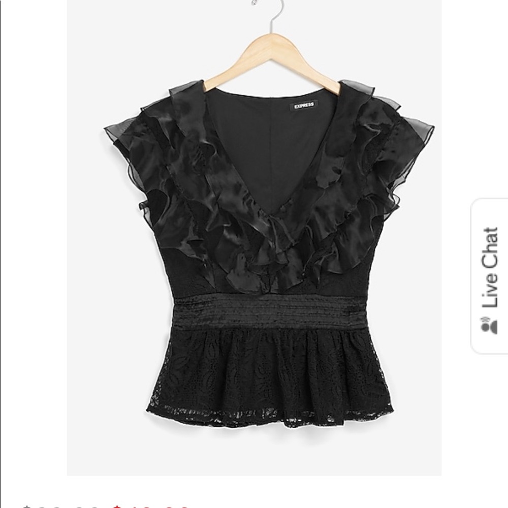 Organize Ruffle Lace Peplum Top